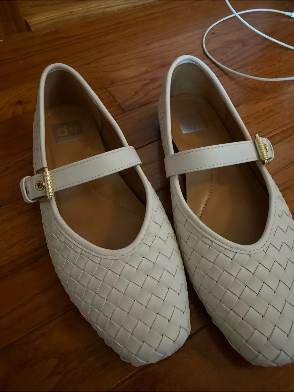 White Dolce Vita ballet flats